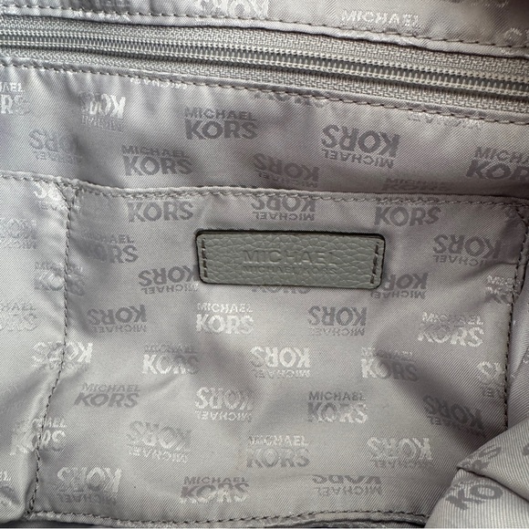 Michael by Michael Kors Grey Pebble Tote Purse with silver chain hardware NWOT - Picture 8 of 12